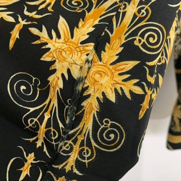 Vintage Jordan all over print black and gold button-down shirt medium - Picture 7 of 8
